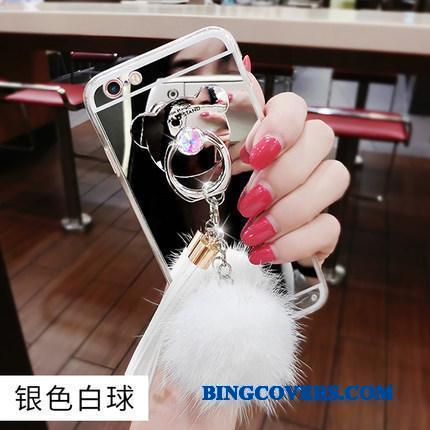 Lg V20 Telefon Etui Rosa Guld Ring Knapper Silikone Pels Bold Tassel