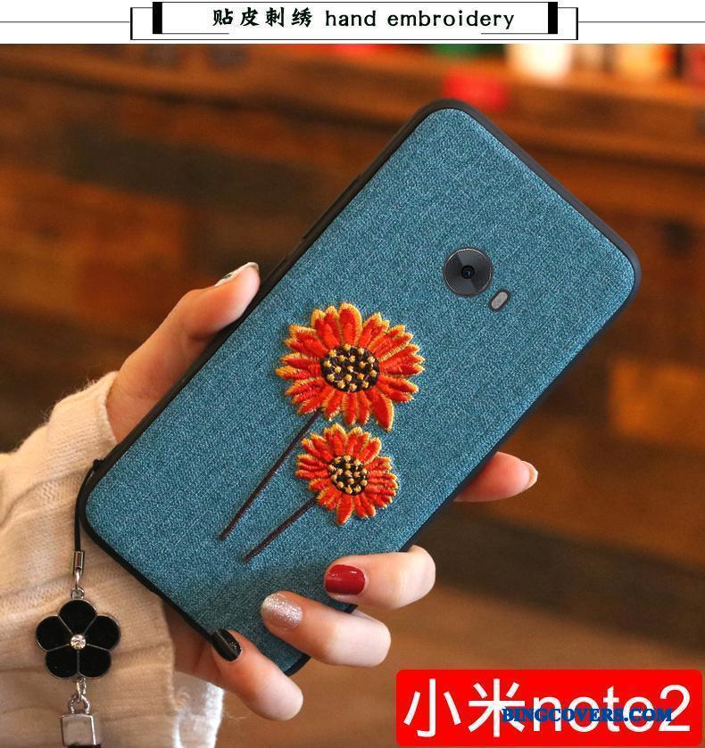 Mi Note 2 Broderi Blomster Anti-fald Telefon Etui Cover Alt Inklusive Beskyttelse