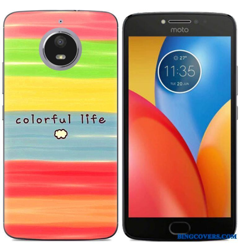 Moto E4 Plus Telefon Etui Kreativ Cover Blød Farve Malet Silikone