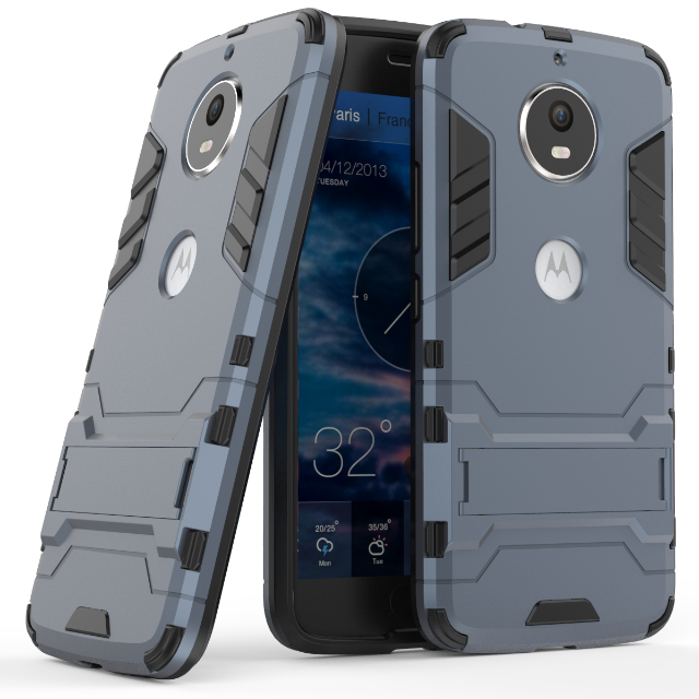 Moto G5s Lyseblå Anti-fald Telefon Etui Cyan Support Cover Armour