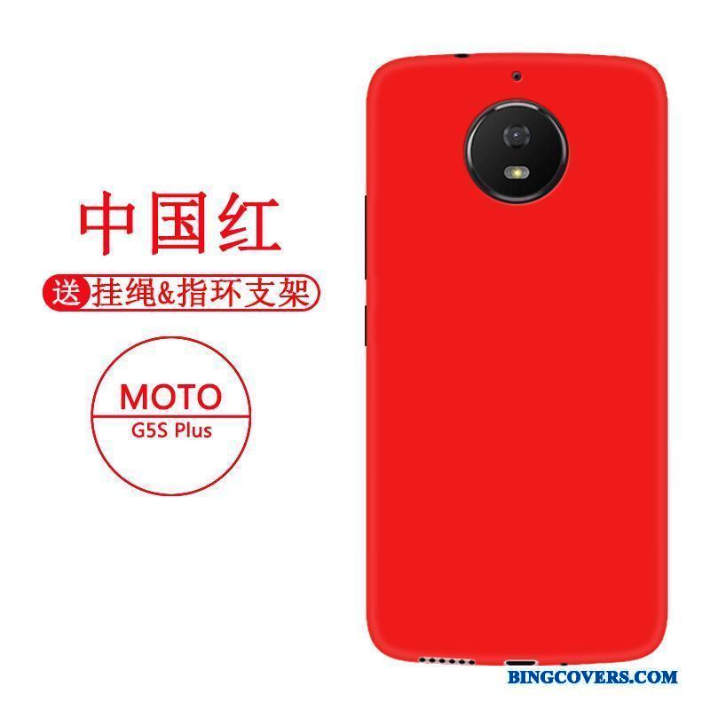 Moto G5s Plus Etui Sort Rød Anti-fald Beskyttelse Cover Silikone Alt Inklusive