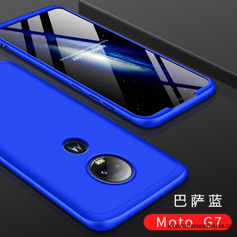 Moto G7 Kreativ Etui Telefon Nubuck Cover Anti-fald Hærdning