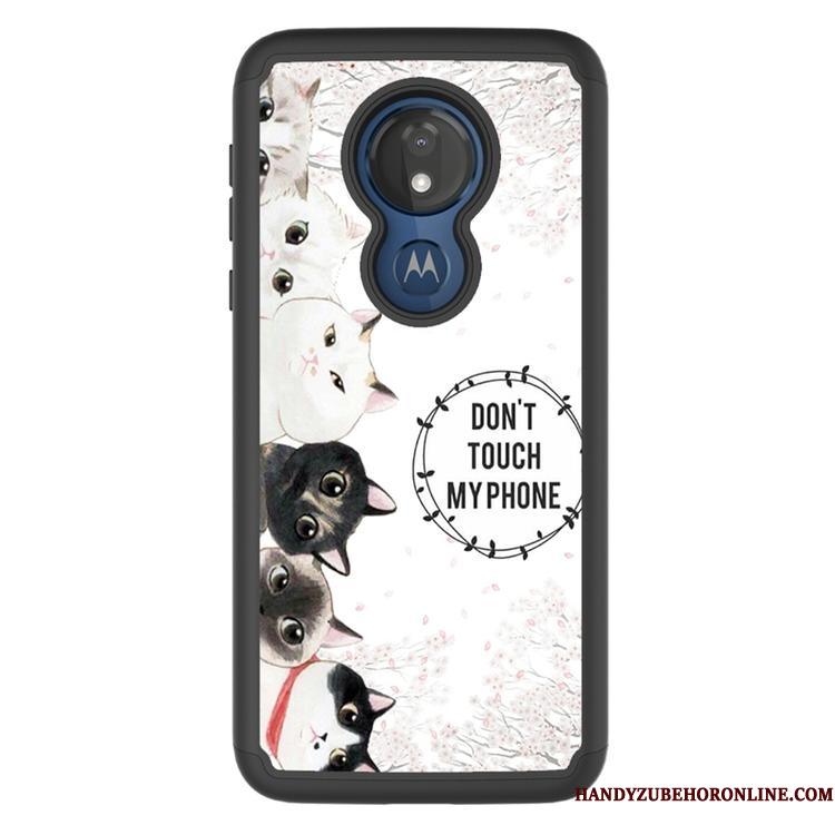 Moto G7 Power Malet Beskyttelse Anti-fald Telefon Etui Rød Cartoon Cover