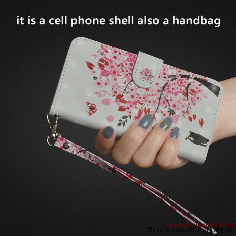 Moto G8 Beskyttelse Kat Telefon Etui Anti-fald Folio Blå Kort