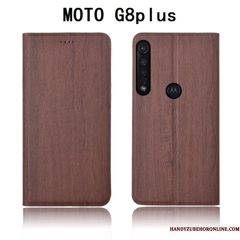 Moto G8 Plus Etui Telefon Alt Inklusive Blød Ny Anti-fald Lædertaske