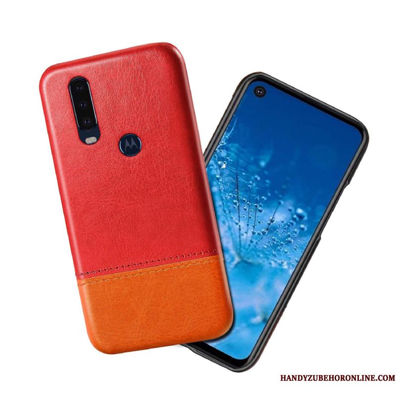 Motorola One Action Sort Telefon Etui Anti-fald Blandede Farver Lædertaske