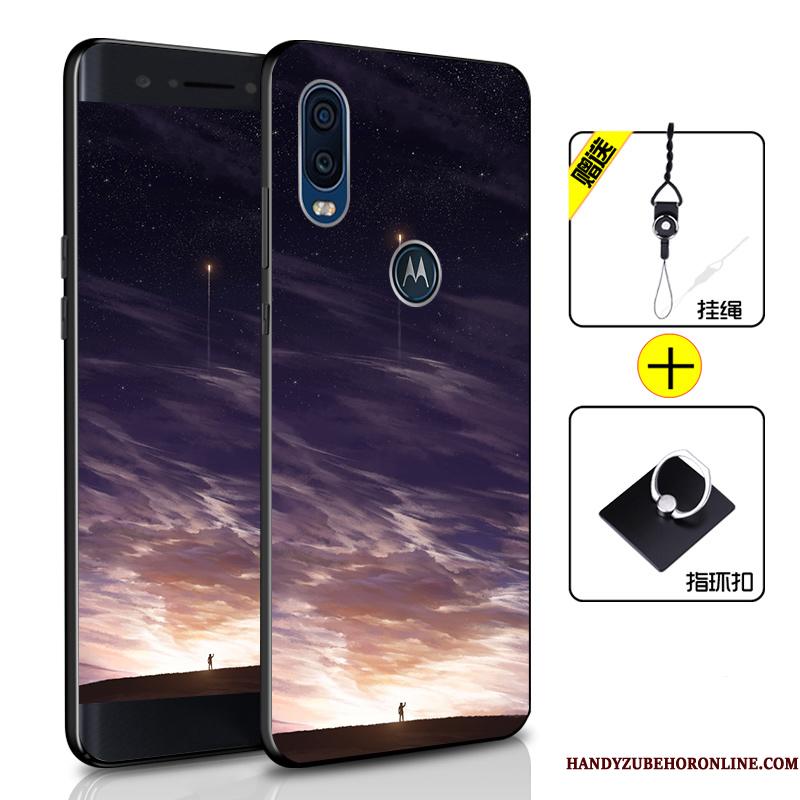 Motorola One Vision Telefon Etui Beskyttelse Alt Inklusive Silikone Mørkeblå Anti-fald Blød