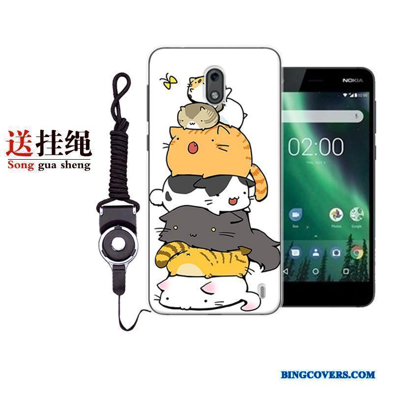 Nokia 2 Anti-fald Beskyttelse Blød Telefon Etui Hvid Af Personlighed Cartoon