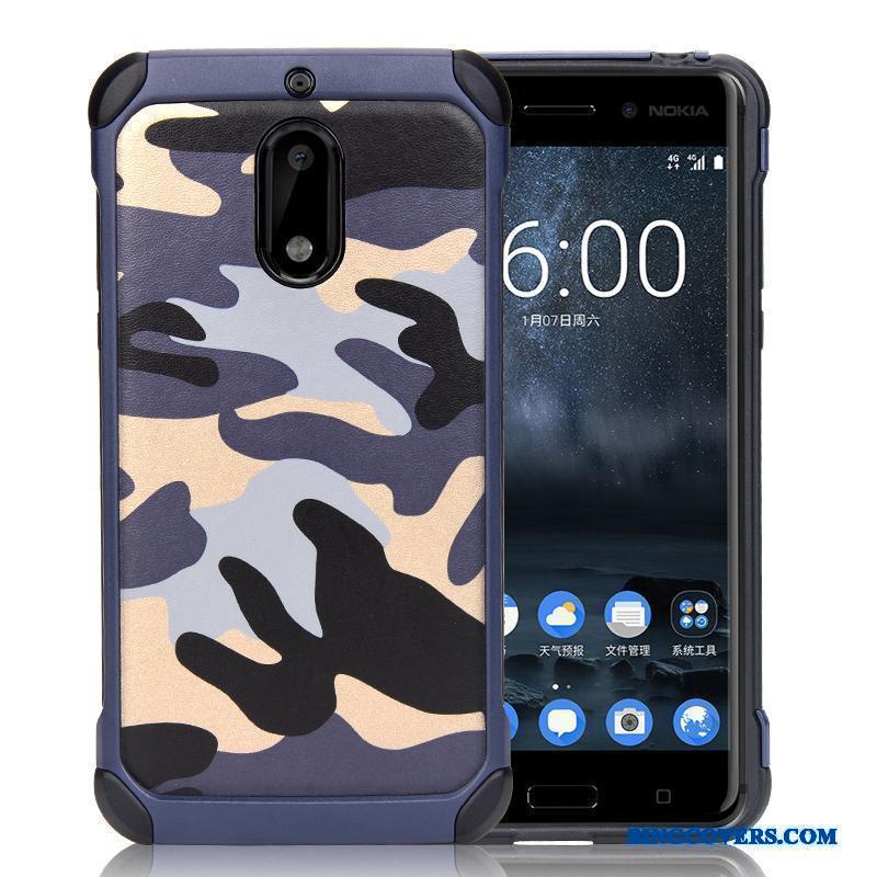 Nokia 6 Camouflage Cover Telefon Etui Support Anti-fald Silikone Ring