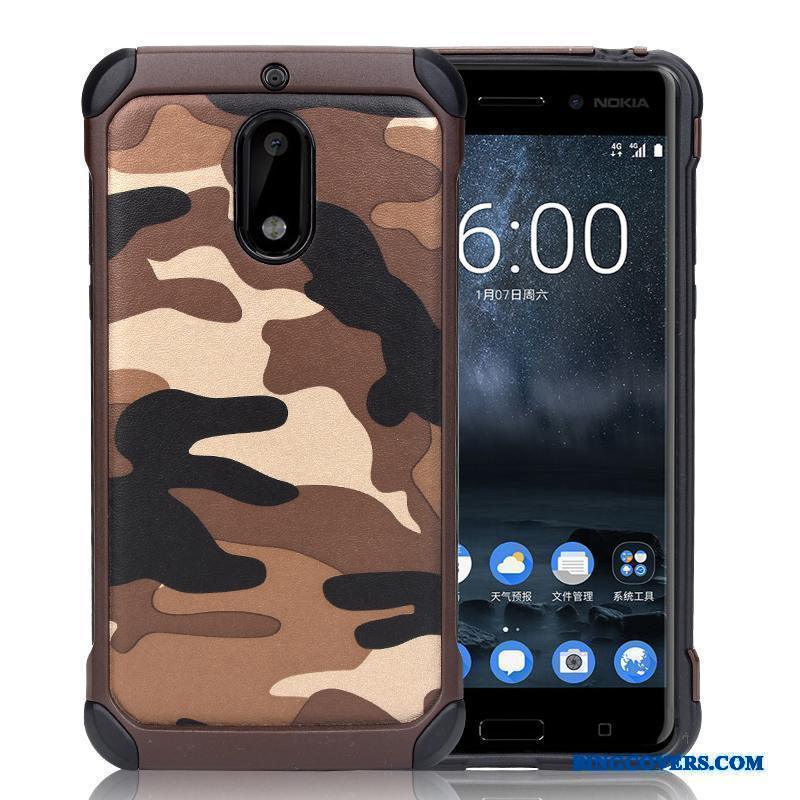 Nokia 6 Camouflage Cover Telefon Etui Support Anti-fald Silikone Ring