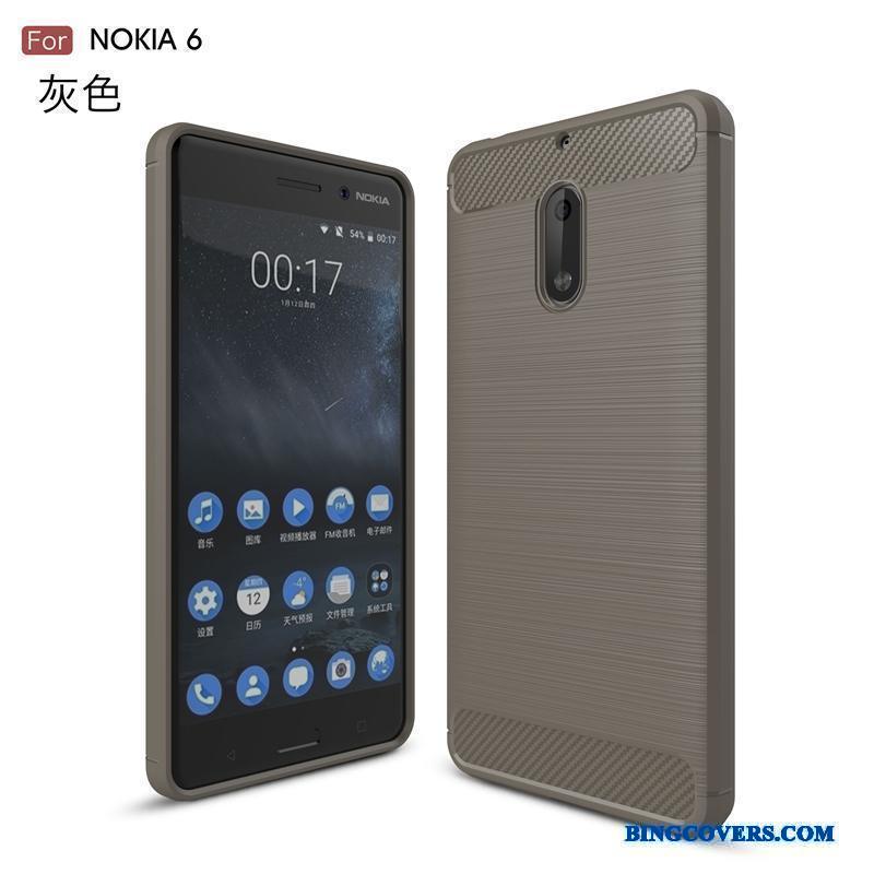 Nokia 6 Cover Blå Ny Silikone Etui Telefon Anti-fald