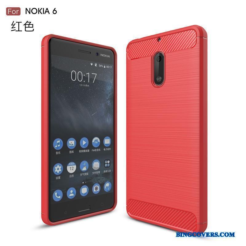 Nokia 6 Cover Blå Ny Silikone Etui Telefon Anti-fald