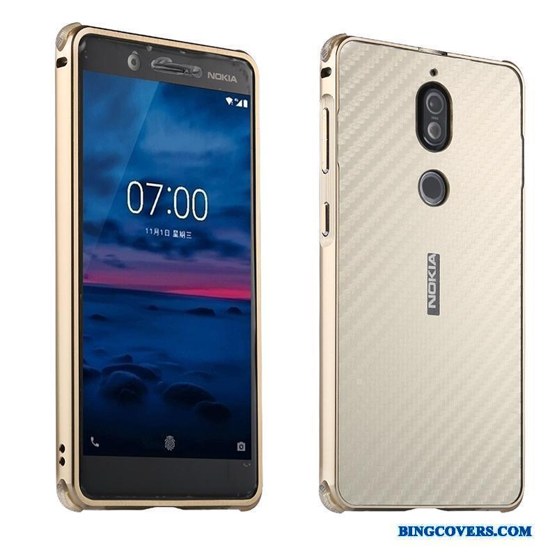 Nokia 7 Etui Metal Ramme Cover Anti-fald Beskyttelse Bagdæksel Grøn
