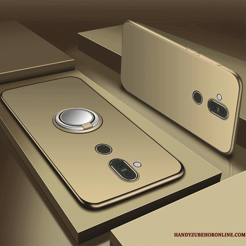 Nokia 7 Plus Etui Beskyttelse Silikone Cover Nubuck Blå Alt Inklusive Tynd