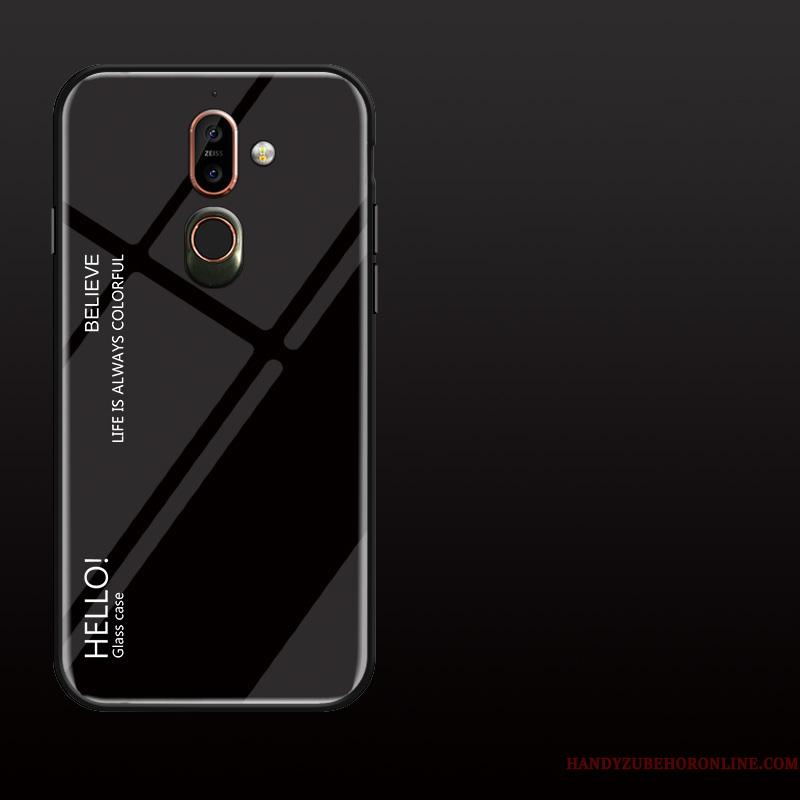 Nokia 7 Plus Telefon Etui Cover Beskyttelse Glas Kreativ Lilla Gradient