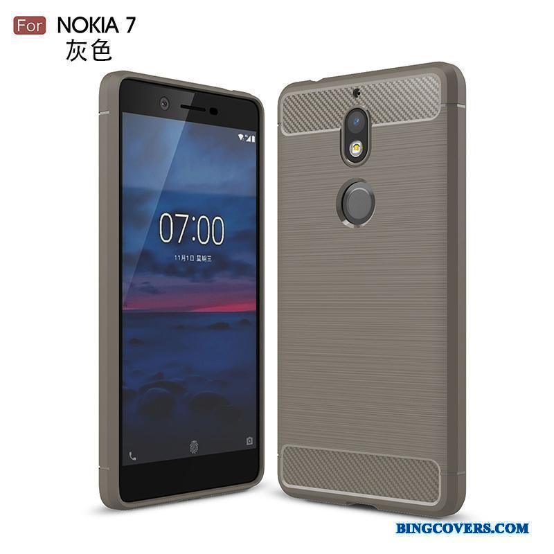 Nokia 7 Silikone Etui Beskyttelse Telefon Anti-fald Sort Blød