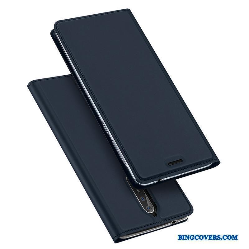 Nokia 8 Telefon Etui Let Tynd Folio Beskyttelse Mobiltelefon Guld Cover