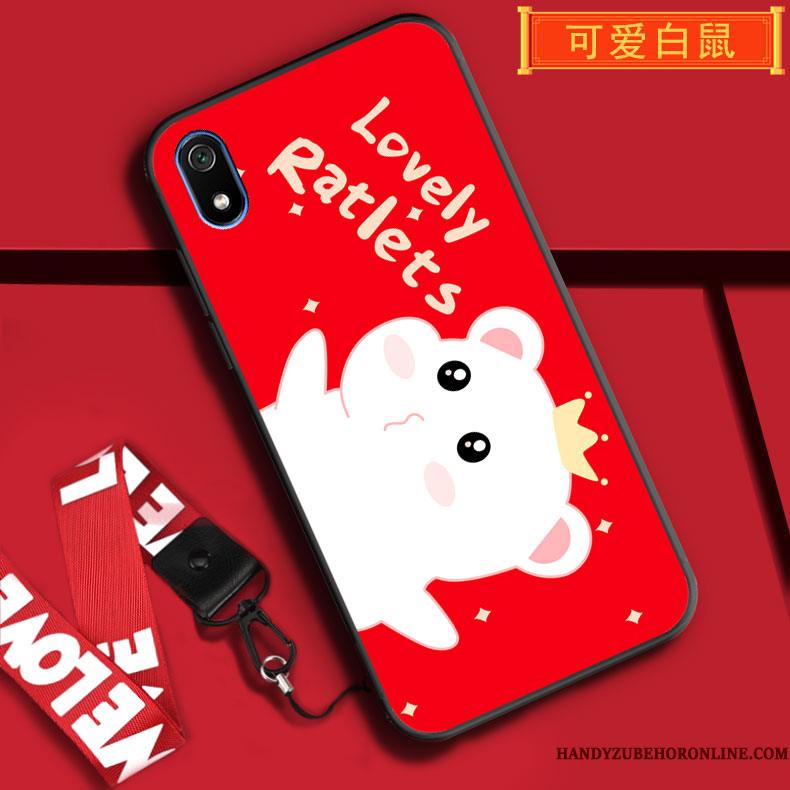 Redmi 7a Beskyttelse Telefon Etui Alt Inklusive Rød Blød Cartoon Hængende Ornamenter