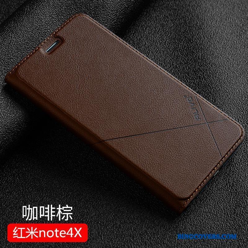 Redmi Note 4x Clamshell Etui Cover Beskyttelse Anti-fald Rød Lille Sektion