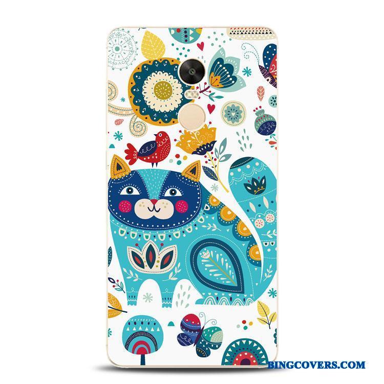 Redmi Note 4x Løve Blå Blød Relief Telefon Etui Silikone Blomster