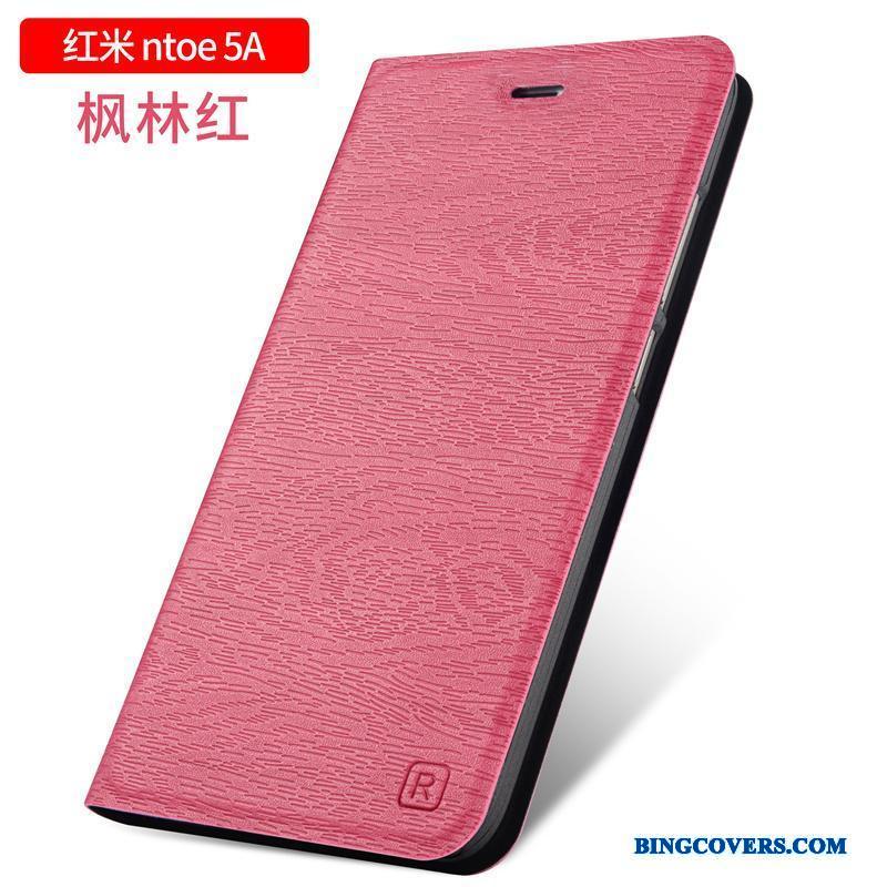 Redmi Note 5a Beskyttelse Telefon Etui Clamshell Anti-fald Cover Lædertaske Rød