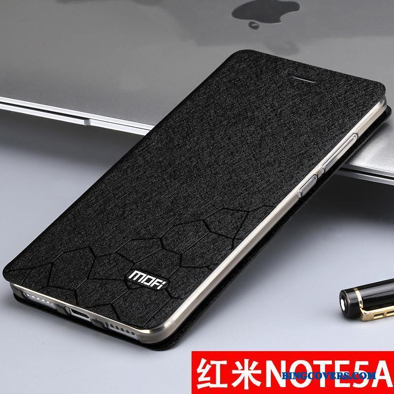 Redmi Note 5a Etui Cover Blå Silikone Beskyttelse Lædertaske Høj Clamshell