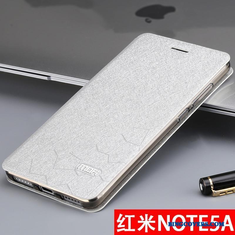 Redmi Note 5a Etui Cover Blå Silikone Beskyttelse Lædertaske Høj Clamshell