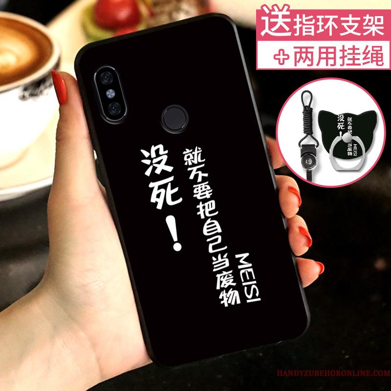 Redmi Note 6 Pro Af Personlighed Sort Telefon Etui Nubuck Anti-fald Rød Kreativ