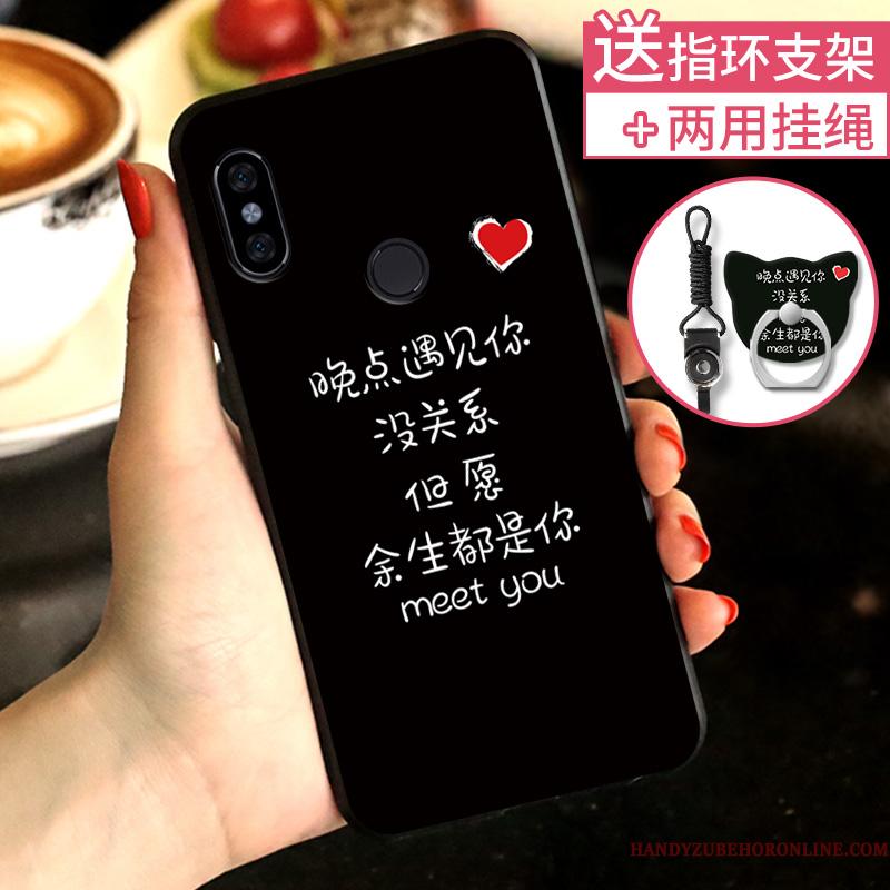 Redmi Note 6 Pro Af Personlighed Sort Telefon Etui Nubuck Anti-fald Rød Kreativ