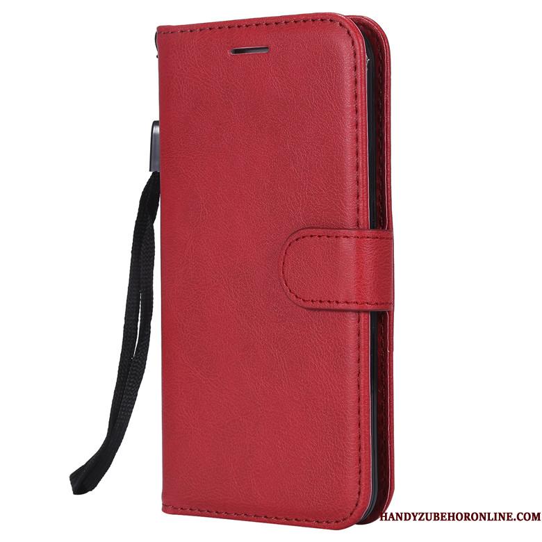 Redmi Note 6 Pro Etui Beskyttelse Rød Anti-fald Clamshell Solid Farve Cover Lille Sektion