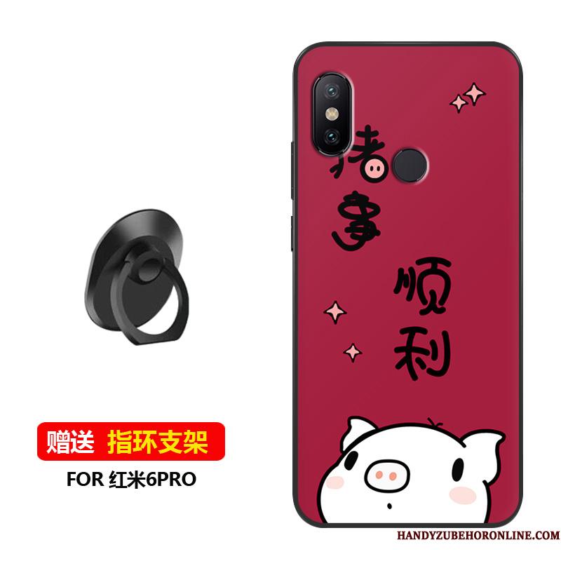 Redmi Note 6 Pro Etui Silikone Mobiltelefon Rød Blå Hærdning Nubuck