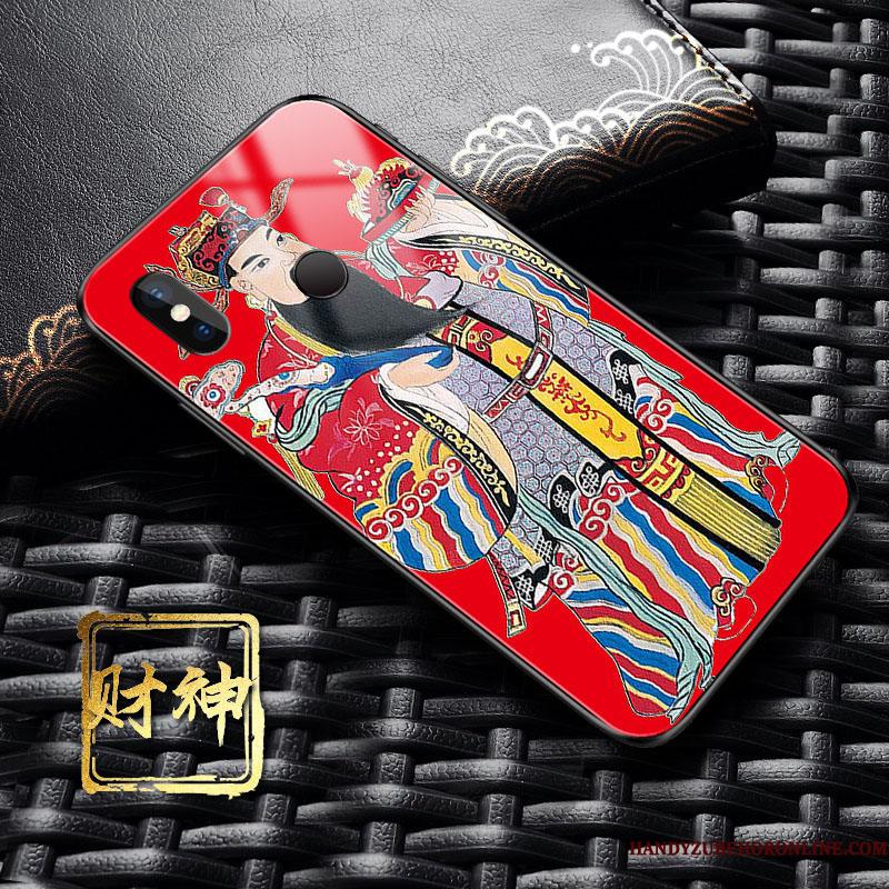Redmi Note 6 Pro Glas Rød Trend Lyserød Ny Kinesisk Stil Telefon Etui