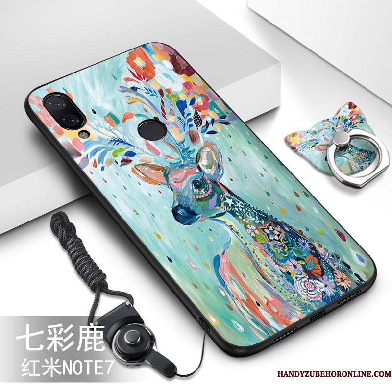 Redmi Note 7 Beskyttelse Ny Telefon Etui Cartoon Malet Cover Blå