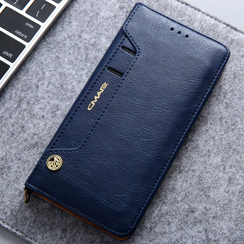 Redmi Note 7 Beskyttelse Telefon Etui Anti-fald Ægte Læder Folio Ny Alt Inklusive