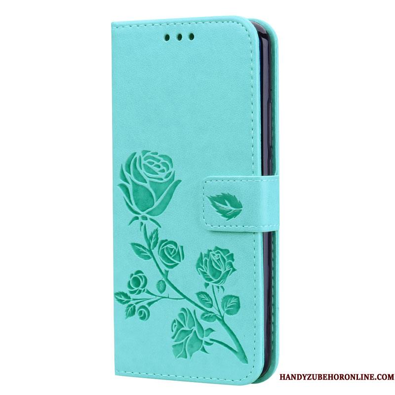 Redmi Note 7 Etui Lædertaske Simple Cover Folio Grøn Mobiltelefon Rød