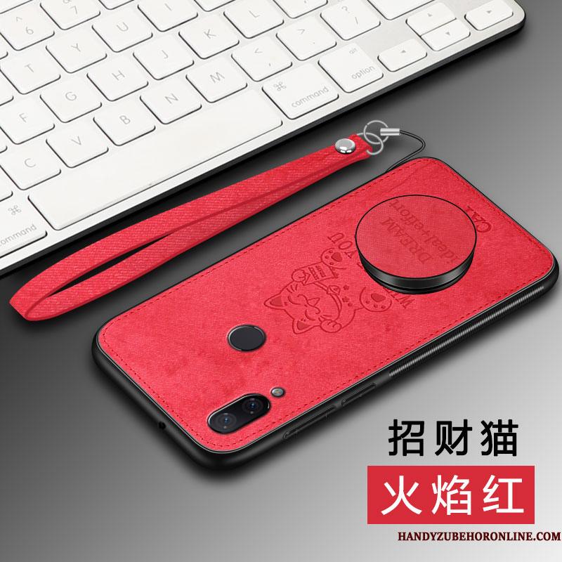Redmi Note 7 Etui Trendy Net Red Mønster Anti-fald Lyserød Silikone Kreativ