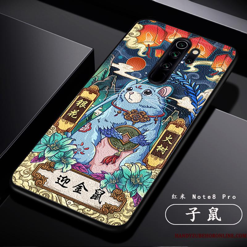 Redmi Note 8 Pro Etui Kreativ Kinesisk Stil Cartoon Læder Alt Inklusive Trend Mønster