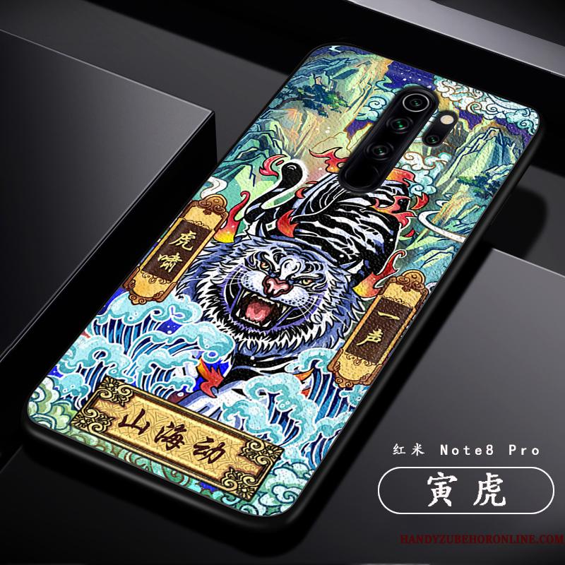 Redmi Note 8 Pro Etui Kreativ Kinesisk Stil Cartoon Læder Alt Inklusive Trend Mønster