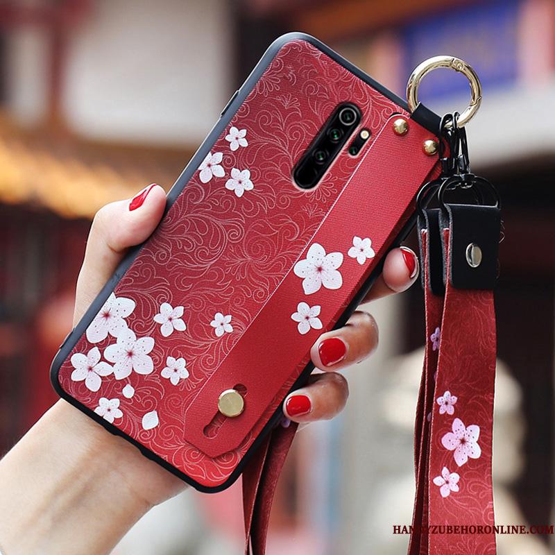 Redmi Note 8 Pro Hvid Rød Cover Telefon Etui Beskyttelse Hængende Ornamenter
