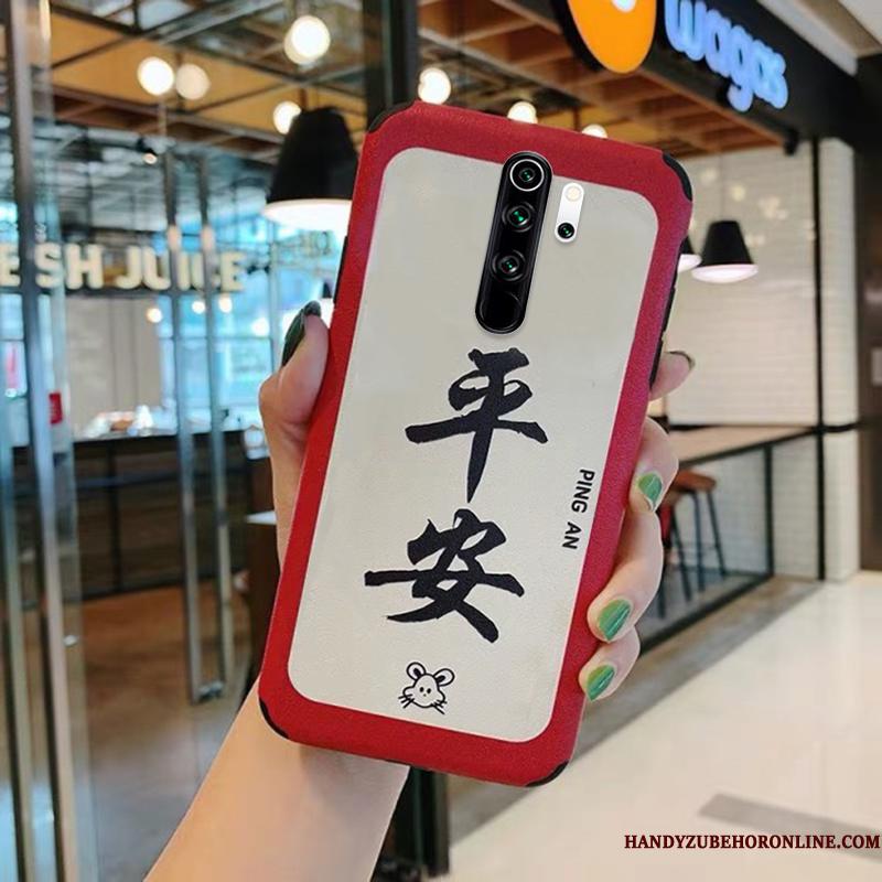 Redmi Note 8 Pro Relief Blød Telefon Etui Silikone Alt Inklusive Rød Cover