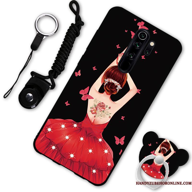Redmi Note 8 Pro Rød Hængende Ornamenter Elskeren Telefon Etui Cartoon Support Anti-fald