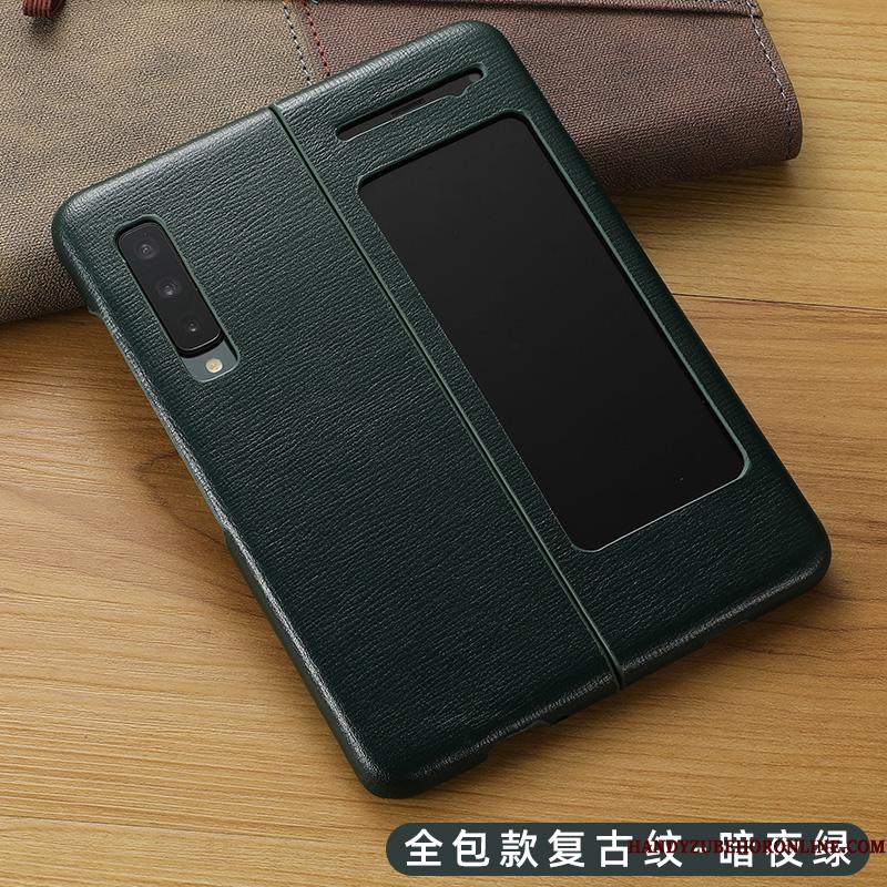 Samsung Fold Etui Anti-fald Cover Ægte Læder Alt Inklusive Mobiltelefon Lædertaske Stjerne