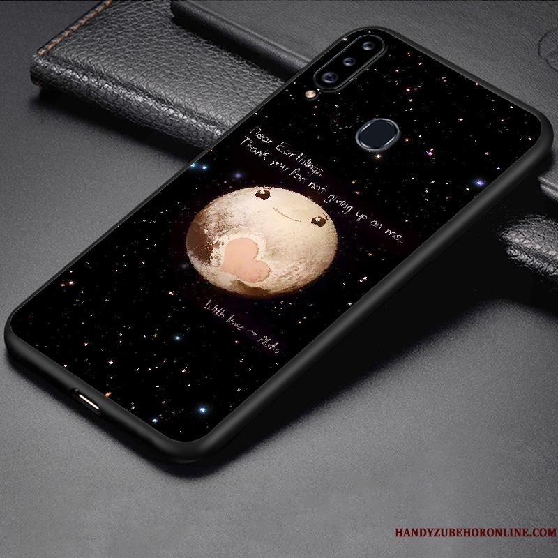 Samsung Galaxy A20s Etui Alt Inklusive Cover Stjerne Cartoon Beskyttelse Sort Nubuck