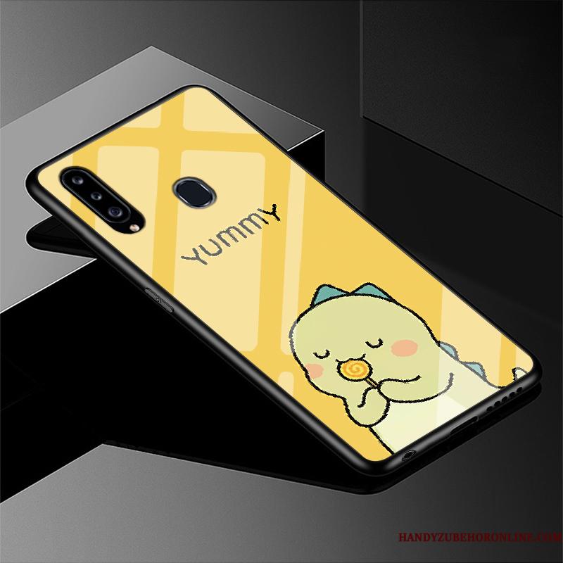 Samsung Galaxy A20s Etui Smuk Lyserød Anti-fald Alt Inklusive Silikone Glas Cartoon