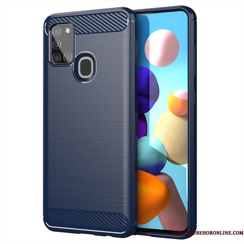 Samsung Galaxy A21s Cover Fiber Anti-fald Silke Telefon Etui Mønster Stjerne