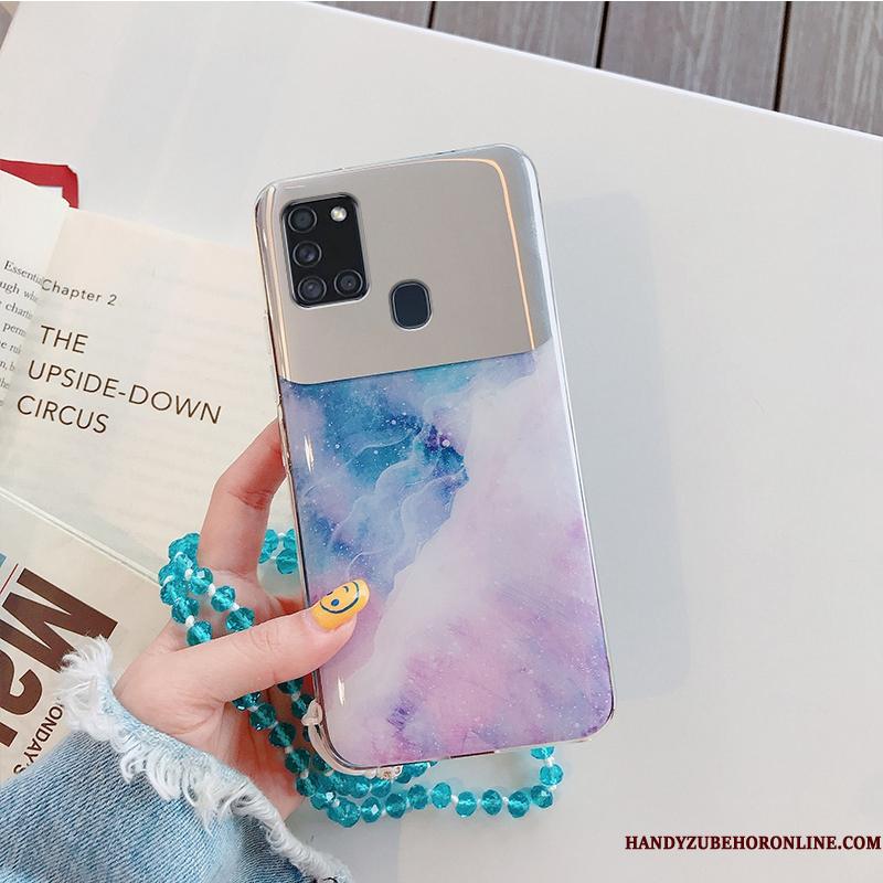 Samsung Galaxy A21s Stor Anti-fald Cover Alt Inklusive Hvid Telefon Etui Spejl
