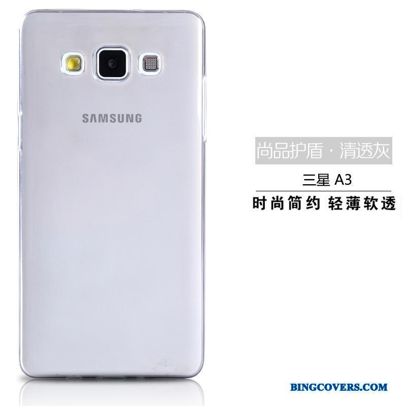 Samsung Galaxy A3 2015 Stjerne Gennemsigtig Lyserød Beskyttelse Blød Telefon Etui Silikone
