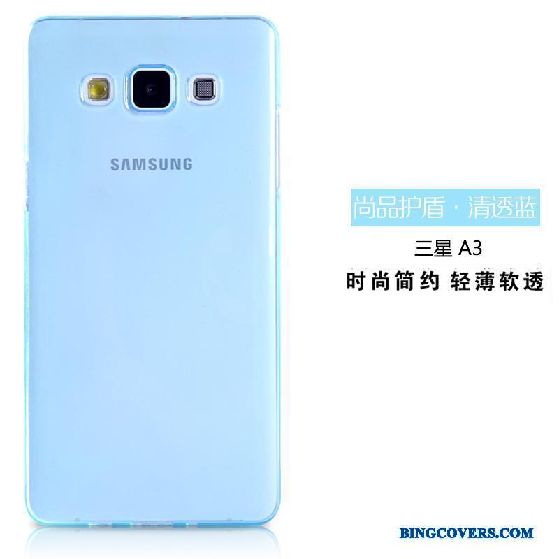 Samsung Galaxy A3 2015 Stjerne Gennemsigtig Lyserød Beskyttelse Blød Telefon Etui Silikone