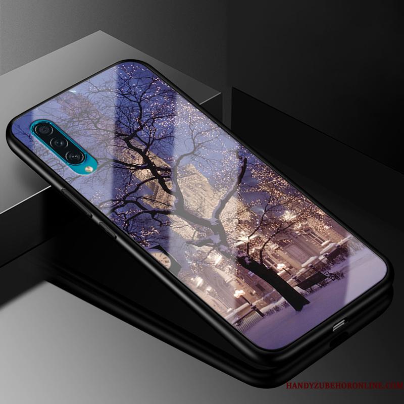 Samsung Galaxy A30s Alt Inklusive Anti-fald Telefon Etui Lilla Cover Stjerne Net Red
