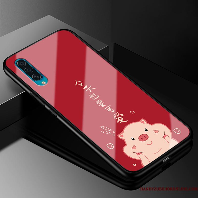 Samsung Galaxy A30s Cover Alt Inklusive Rød Anti-fald Telefon Etui Silikone Glas